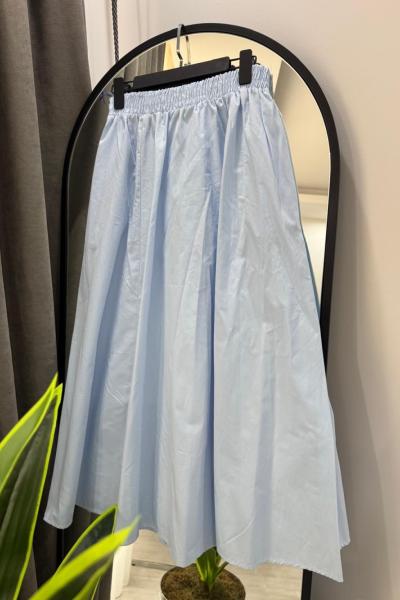 Poplin Cepli Etek - Bebe mavisi