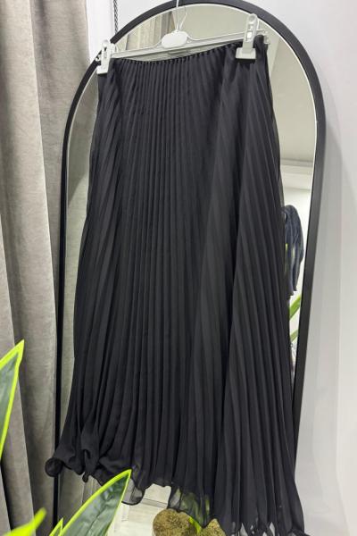 Şifon astarlı Etek - Siyah