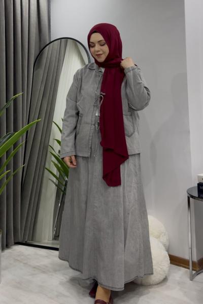 Tensel Kot Ada Takım - Gri