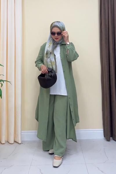 Uzun Müslin Takım - Mint