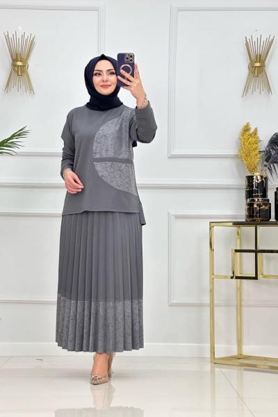 Zümra Etekli Takım - Antrasit