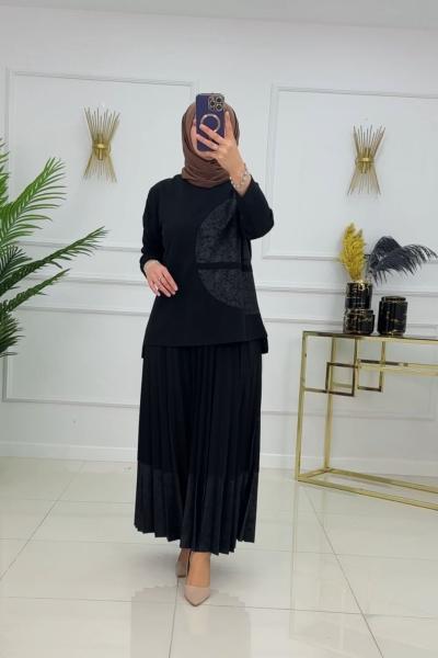 Zümra Etekli Takım - Siyah